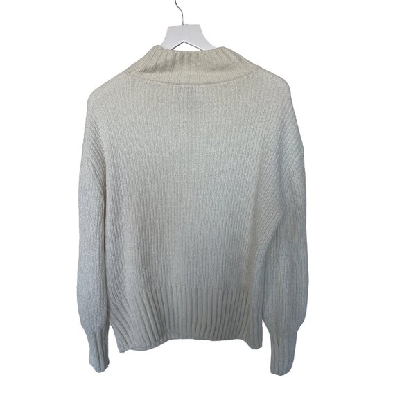 Cynthia Rowley Ivory Oversized Mock Neck Sweater - Picture 3 of 4